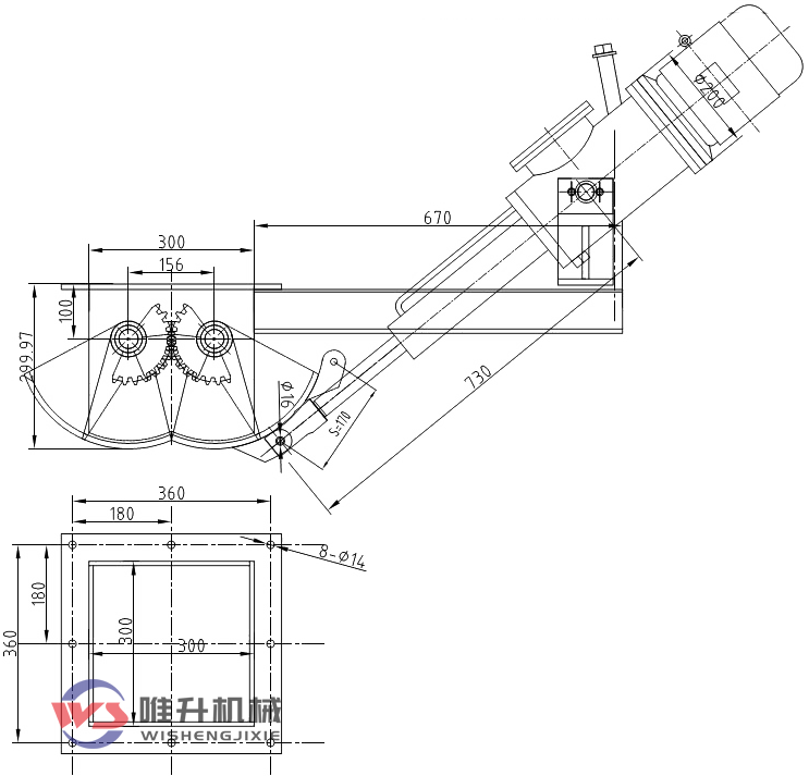 DEZ-B300電液動(dòng)腭式閘門(mén)外形圖紙